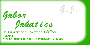 gabor jakatics business card